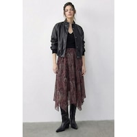 Shade Kadın Etnik Desenli Asimetrik Kesim Astarlı Etek 60286034 - Bordo Shade Kadın Etnik Desenli Asimetrik Kesim Astarlı Etek 60286034 - Bordo