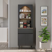 60 Cm Ledli Kahve Köşesi, Çok Amaçlı Dolap,2 Kapaklı 1 Çekmeceli Kiler Dolabı,mutfak Dolabı Atlantik Çam - Antrasit 60 Cm Ledli Kahve Köşesi, Çok Amaçlı Dolap,2 Kapaklı 1 Çekmeceli Kiler Dolabı,mutfak Dolabı Atlantik Çam - Antrasit