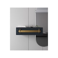 Işık 70cm Duvara Monte Kapaklı Raflı Modern Dresuar Antrasit-altın Antrasit-altın
