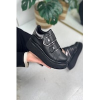 Günlük Kadın Sneaker Cırt Cırtlı Yüksek Topuk Tırtıklı Kaymaz Taban Yürüyüş Spor Ayakkabı 251 Siyah Günlük Kadın Sneaker Cırt Cırtlı Yüksek Topuk Tırtıklı Kaymaz Taban Yürüyüş Spor Ayakkabı 251 Siyah
