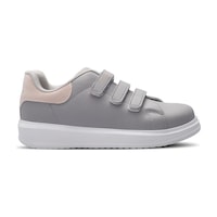 Slazenger LOVE I Çocuk Cırt Cırtlı Gri / Pembe Günlük Spor Ayakkabısı