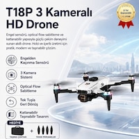T18p 3 Kameralı 4k Hd Drone, Engel Sensörlü Katlanabilir Akıllı Drone, Optical Flow-1613 T18p 3 Kameralı 4k Hd Drone, Engel Sensörlü Katlanabilir Akıllı Drone, Optical Flow-1613