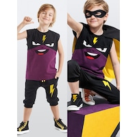 Denokids Şimşek Maske Erkek Çocuk T-shirt Kapri Takım Çok Renkli Denokids Şimşek Maske Erkek Çocuk T-shirt Kapri Takım Çok Renkli