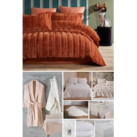 Elart Çeyiz Paketi 48 Parça  Kadife Comfort Royal Tarçın