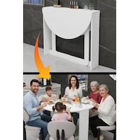 Pratik Katlanır Açılır Kapanır Yuvarlak Mutfak Yemek Çalışma Masası 6 Kişilik Mat Beyaz Pratik Katlanır Açılır Kapanır Yuvarlak Mutfak Yemek Çalışma Masası 6 Kişilik Mat Beyaz