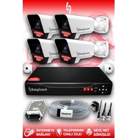 Bayicam 4 Kameralı Süper 4 Dış Kamera Set HDD'siz 5 MP 2K Net Gece Görüşlü Güvenlik Kamerası Sistemi Bayicam 4 Kameralı Süper 4 Dış Kamera Set HDD'siz 5 MP 2K Net Gece Görüşlü Güvenlik Kamerası Sistemi