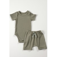 Tinylamb Elation Gourd Şort Ve Bodysuit Takım - 2 Parça Haki Yeşil Tinylamb Elation Gourd Şort Ve Bodysuit Takım - 2 Parça Haki Yeşil