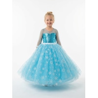 Butikhappykids Frozen Elsa Kostümü Uzun Kollu Kız Çocuk Prenses Elbisesi - Kar Tanesi Tül Etek Mavi Butikhappykids Frozen Elsa Kostümü Uzun Kollu Kız Çocuk Prenses Elbisesi - Kar Tanesi Tül Etek Mavi