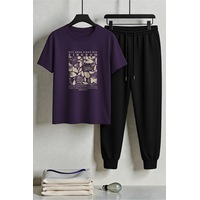 Uyguntarz Unisex But Seek First His Kingdom Tasarım Baskılı Tişört - 2'li Eşofman Takımı Mor Uyguntarz Unisex But Seek First His Kingdom Tasarım Baskılı Tişört - 2'li Eşofman Takımı Mor