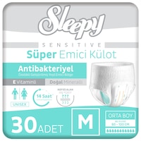 Sleepy Sensitive Antibakteriyel Emici Külot Medium 30 Adet Sleepy Sensitive Antibakteriyel Emici Külot Medium 30 Adet