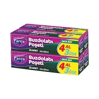 Parex 4 Al 3 Öde Orta Boy Yeni Tip Buzdolabı Poşeti 24 x 38 CM Parex 4 Al 3 Öde Orta Boy Yeni Tip Buzdolabı Poşeti 24 x 38 CM