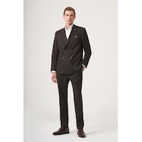 İmza Kahverengi Kırlangıç Yaka Çizgili Kruvaze 6 Drop Slim Fit Tam Astar Esnek Takım Elbise 1001260286 İmza Kahverengi Kırlangıç Yaka Çizgili Kruvaze 6 Drop Slim Fit Tam Astar Esnek Takım Elbise 1001260286