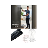 Çelik Kapı Fitili 6 Metre Siyah Renk. Ses, Toz Ve Isı Yalıtımı Sağlar. Kapı Contası, Kapı Lastiği Diğer Çelik Kapı Fitili 6 Metre Siyah Renk. Ses, Toz Ve Isı Yalıtımı Sağlar. Kapı Contası, Kapı Lastiği Diğer