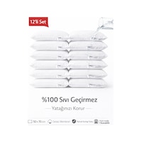Aqua Su Geçirmez 12 Adet Fermuarlı Beyaz Yastık Koruyucu/ Alezi Beyaz Aqua Su Geçirmez 12 Adet Fermuarlı Beyaz Yastık Koruyucu/ Alezi Beyaz