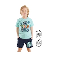 Denokids Let's Surf Erkek Çocuk T-shirt Şort Takım Denokids Let's Surf Erkek Çocuk T-shirt Şort Takım