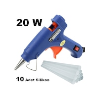 20 Watt Sıcak Silikon Tabancası + 10 Adet Mum Silikon 20 Watt Sıcak Silikon Tabancası + 10 Adet Mum Silikon