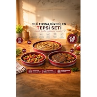 Porsima Montella 3lü Tepsi Seti Fırın Tepsisi 26-28-30cm Kızıl Kırmızı Porsima Montella 3lü Tepsi Seti Fırın Tepsisi 26-28-30cm Kızıl Kırmızı