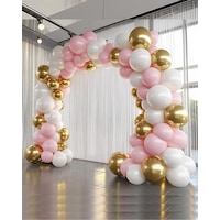Krom Gold, Pastel Beyaz Ve Makaron Pembe Temalı Balon Seti Pembe Krom Gold, Pastel Beyaz Ve Makaron Pembe Temalı Balon Seti Pembe