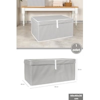 Mega Kutu Hurç, Yastık Çarşaf Kıyafet Dolap İçi Düzenleyici Mukavva Destekli 60x40cm 1 Adet Gri Gri - Beyaz Mega Kutu Hurç, Yastık Çarşaf Kıyafet Dolap İçi Düzenleyici Mukavva Destekli 60x40cm 1 Adet Gri Gri - Beyaz