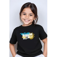 Fyk Kids Kız Çocuk Wellcome Happines Baskılı Tişört Siyah Fyk Kids Kız Çocuk Wellcome Happines Baskılı Tişört Siyah