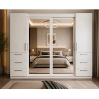 Alya Tamamı Mdf Sürgü Kapaklı Dolap Gardırop Beyaz 208cm Alya Tamamı Mdf Sürgü Kapaklı Dolap Gardırop Beyaz 208cm