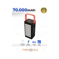 Powerbank 70.000 Mah Güçlü Led Işıklı 22.5w Hızlı Şarj Taşınabilir Batarya 4 Çıkışlı Göstergeli Siyah Powerbank 70.000 Mah Güçlü Led Işıklı 22.5w Hızlı Şarj Taşınabilir Batarya 4 Çıkışlı Göstergeli Siyah