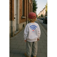 Monila Unisex Çocuk Baskılı 3 İplik Kumaş Pamuklu Sweatshirt Ekru Monila Unisex Çocuk Baskılı 3 İplik Kumaş Pamuklu Sweatshirt Ekru