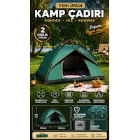 Çadır Tam Otomatik Kamp Çadırı 2 Kişilik 200x150 Cm 3 Saniyede Kurulum Su Geçirmez Geniş Çadır Outdoor Yeşil Çadır Tam Otomatik Kamp Çadırı 2 Kişilik 200x150 Cm 3 Saniyede Kurulum Su Geçirmez Geniş Çadır Outdoor Yeşil