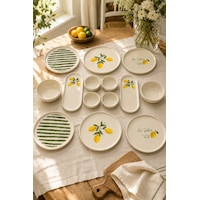 Amalfi 14 Parça 6 Kişilik Seramik Stackable Kahvaltı Takımı Limon Desenli Ayaklı Sunumluklu Sofra Seti Beyaz Amalfi 14 Parça 6 Kişilik Seramik Stackable Kahvaltı Takımı Limon Desenli Ayaklı Sunumluklu Sofra Seti Beyaz
