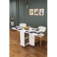 Asra Trend KM-12 %100 MDF 155x70 cm Katlanır Akıllı Mutfak Masası Tekerlekli Servis Masası Beyaz Asra Trend KM-12 %100 MDF 155x70 cm Katlanır Akıllı Mutfak Masası Tekerlekli Servis Masası Beyaz