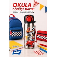 Siply Desenli Paslanmaz Çelik Okul Matarası 600ml Siyah Siply Desenli Paslanmaz Çelik Okul Matarası 600ml Siyah