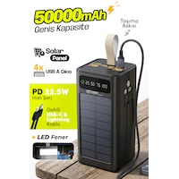 7go Gpw-01 50.000 Mah Solar Powerbank 22.5 W Hızlı Şarj, Dahili Kablolu, Led Ekranlı Taşınabilir Ş Siyah 7go Gpw-01 50.000 Mah Solar Powerbank 22.5 W Hızlı Şarj, Dahili Kablolu, Led Ekranlı Taşınabilir Ş Siyah