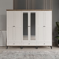 Beenal Nisa 6 Kapaklı Gardırop Dolap 240cm Atlantik Çam-aytaşı Beenal Nisa 6 Kapaklı Gardırop Dolap 240cm Atlantik Çam-aytaşı