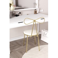 Df04102p Metal Ayaklı Makyaj Sandalyesi, Fiyonk Tasarımlı Puflu Gold Modern Dekoratif Sandalye Altın Df04102p Metal Ayaklı Makyaj Sandalyesi, Fiyonk Tasarımlı Puflu Gold Modern Dekoratif Sandalye Altın