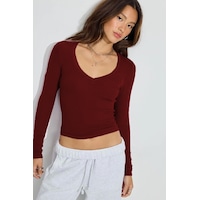 Madmext Bordo V Yaka Uzun Kollu Kaşkorse Body Mg2192 Bordo Madmext Bordo V Yaka Uzun Kollu Kaşkorse Body Mg2192 Bordo