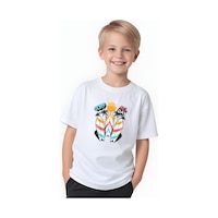 Fyk Kids Erkek Çocuk Yuvarlak Yaka Surf All Day Baskılı T-shirt Beyaz Fyk Kids Erkek Çocuk Yuvarlak Yaka Surf All Day Baskılı T-shirt Beyaz