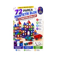 72 Parça Manyetik Yapı Blokları Ve 2'li Manyetik Araba Seti Eğitici Yapı Ve Tasarım Oyuncağı 72 Parça Manyetik Yapı Blokları Ve 2'li Manyetik Araba Seti Eğitici Yapı Ve Tasarım Oyuncağı
