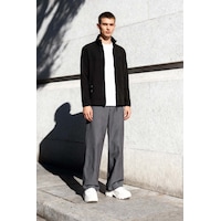 Tommy Life Siyah Yazı Nakışlı Dik Yaka Fermuarlı Standart Kalıp Erkek Sweatshirt Polar - 87992 Siyah Tommy Life Siyah Yazı Nakışlı Dik Yaka Fermuarlı Standart Kalıp Erkek Sweatshirt Polar - 87992 Siyah