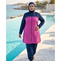 Pierre Cardin Büyük Beden Sıfır Yaka Paraşüt Kumaş Boydan Fermuarlı Beli Ayarlanabilir Bağcıklı Paçası Lastikli Çift Boneli Kadın Tesettür Mayo Lacivert Pierre Cardin Büyük Beden Sıfır Yaka Paraşüt Kumaş Boydan Fermuarlı Beli Ayarlanabilir Bağcıklı Paçası Lastikli Çift Boneli Kadın Tesettür Mayo Lacivert