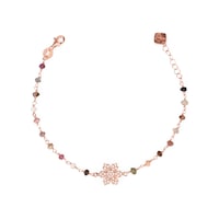 Zirkon Taşlı Pırlanta Montür Rose Altın Kaplama Turmalin Rosary Papatya Gümüş Bileklik Gümüş - Rose Gold Zirkon Taşlı Pırlanta Montür Rose Altın Kaplama Turmalin Rosary Papatya Gümüş Bileklik Gümüş - Rose Gold