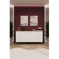 Lüks Konsol Tv Ünitesi %100 Mdf Salon Ve Yemek Odası Ünitesi Knsl01 Beyaz - Karına Lüks Konsol Tv Ünitesi %100 Mdf Salon Ve Yemek Odası Ünitesi Knsl01 Beyaz - Karına