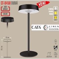Cata Ct 8450 Dubai Solar Şarjlı Masa Lambası 6400k-3200k-amber Cata Ct 8450 Dubai Solar Şarjlı Masa Lambası 6400k-3200k-amber