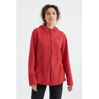 Tommy Life Fiesta Kapüşonlu Fermuarlı Rahat Form Kadın Polar Sweatshirt - 97233 Kırmızı Tommy Life Fiesta Kapüşonlu Fermuarlı Rahat Form Kadın Polar Sweatshirt - 97233 Kırmızı