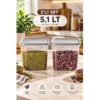 Porsima 0975 2'li Kare Erzak Saklama Kabı Seti 5,1 Lt Cool Gri - Şeffaf Bakliyat, Deterjan & Mutfak Düzenleyici Kutu Porsima 0975 2'li Kare Erzak Saklama Kabı Seti 5,1 Lt Cool Gri - Şeffaf Bakliyat, Deterjan & Mutfak Düzenleyici Kutu