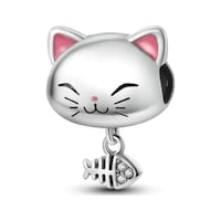 Fubena Kedi Ve Kılçık Sallantılı Charm Fubena Kedi Ve Kılçık Sallantılı Charm