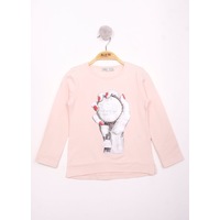 Toontoy Kids Toontoy Kız Çocuk El Baskılı T-shirt Pudra Toontoy Kids Toontoy Kız Çocuk El Baskılı T-shirt Pudra