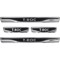 Volkswagen T-roc Uyumlu Kapı Eşiği Karbon Krom 4 Parça Volkswagen T-roc Uyumlu Kapı Eşiği Karbon Krom 4 Parça