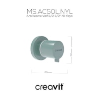 Creavit AC50L.NYL Ara Kesme Valfi 1/2-1/2" Nil Yeşili Creavit AC50L.NYL Ara Kesme Valfi 1/2-1/2" Nil Yeşili