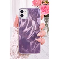 Fibaks iPhone 11 Uyumlu Kılıf Tüy Ebru Desenli Darbe Emici Mor Renkli Silikon Koruyucu Kapak Fibaks iPhone 11 Uyumlu Kılıf Tüy Ebru Desenli Darbe Emici Mor Renkli Silikon Koruyucu Kapak