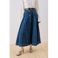 Manuka Denim Parçalı Düğmeli Etek Mavi Ss26etk00010-22 Manuka Denim Parçalı Düğmeli Etek Mavi Ss26etk00010-22